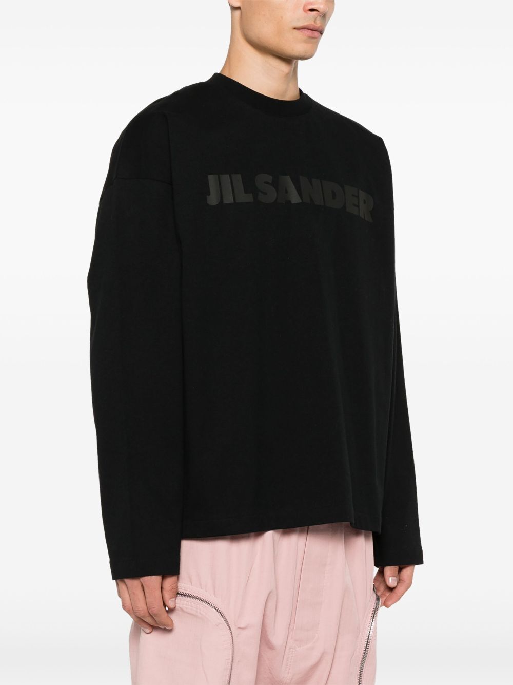 JIL SANDER-LOGO COTTON LONG SLEEVE T-SHIRT-