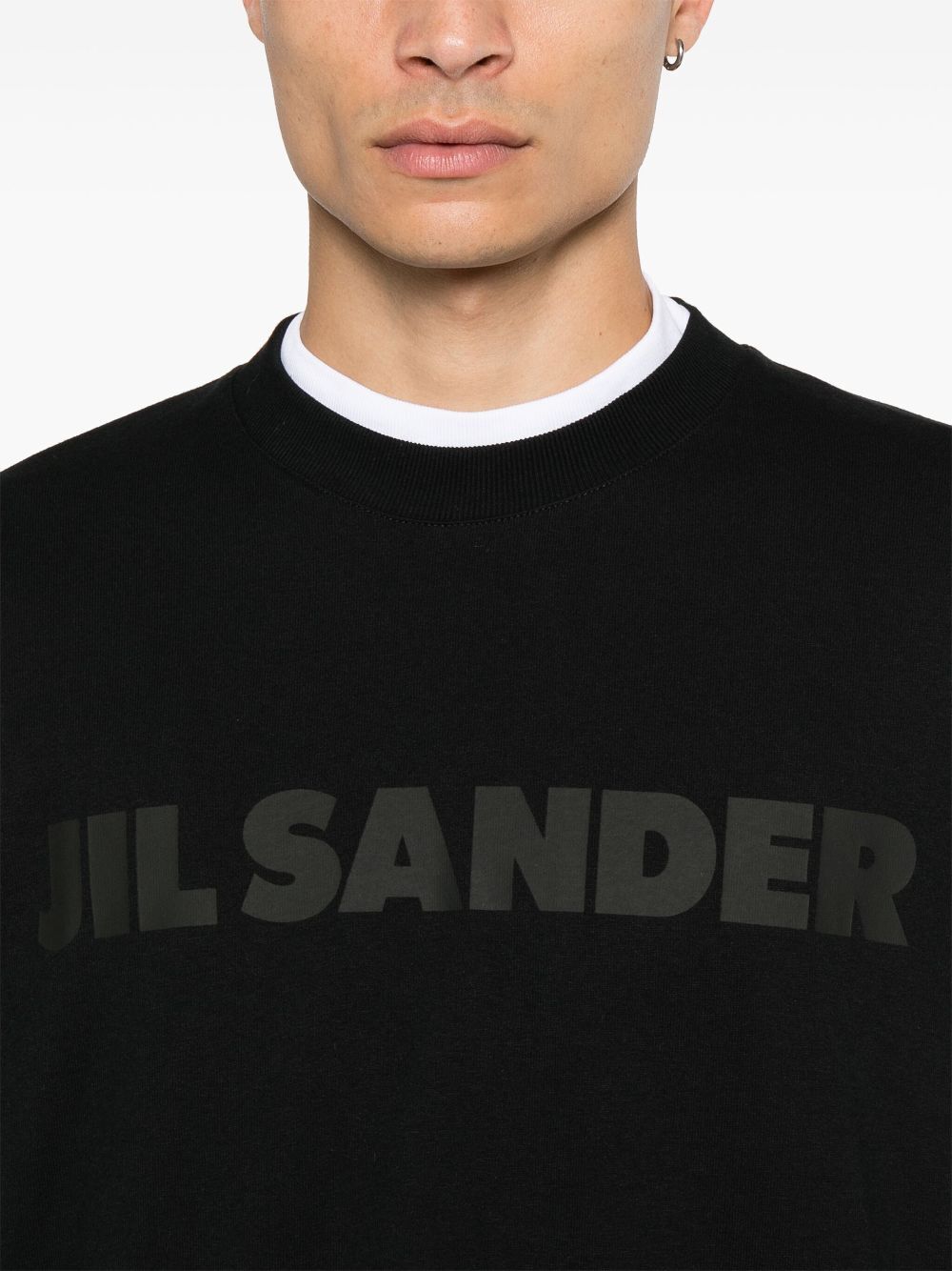 JIL SANDER-LOGO COTTON LONG SLEEVE T-SHIRT-