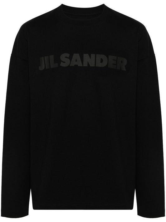 JIL SANDER-LOGO COTTON LONG SLEEVE T-SHIRT-