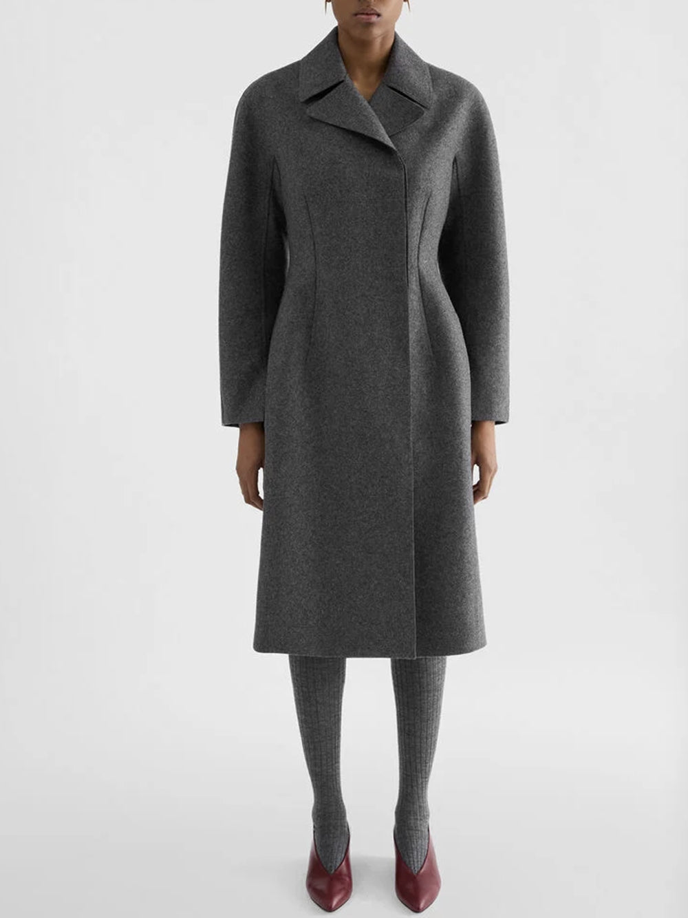 JIL SANDER-Melange wool coat-
