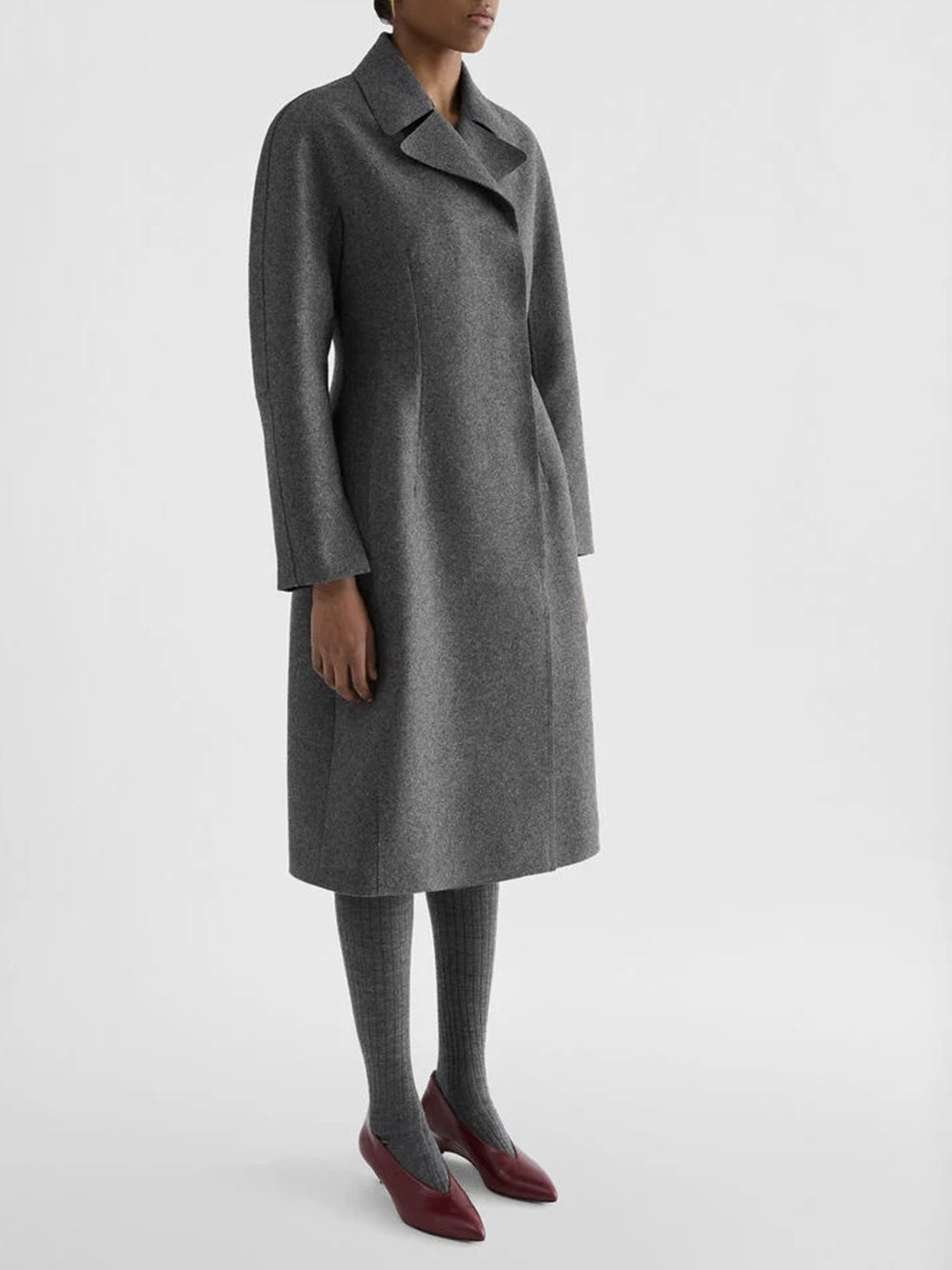 JIL SANDER-Melange wool coat-