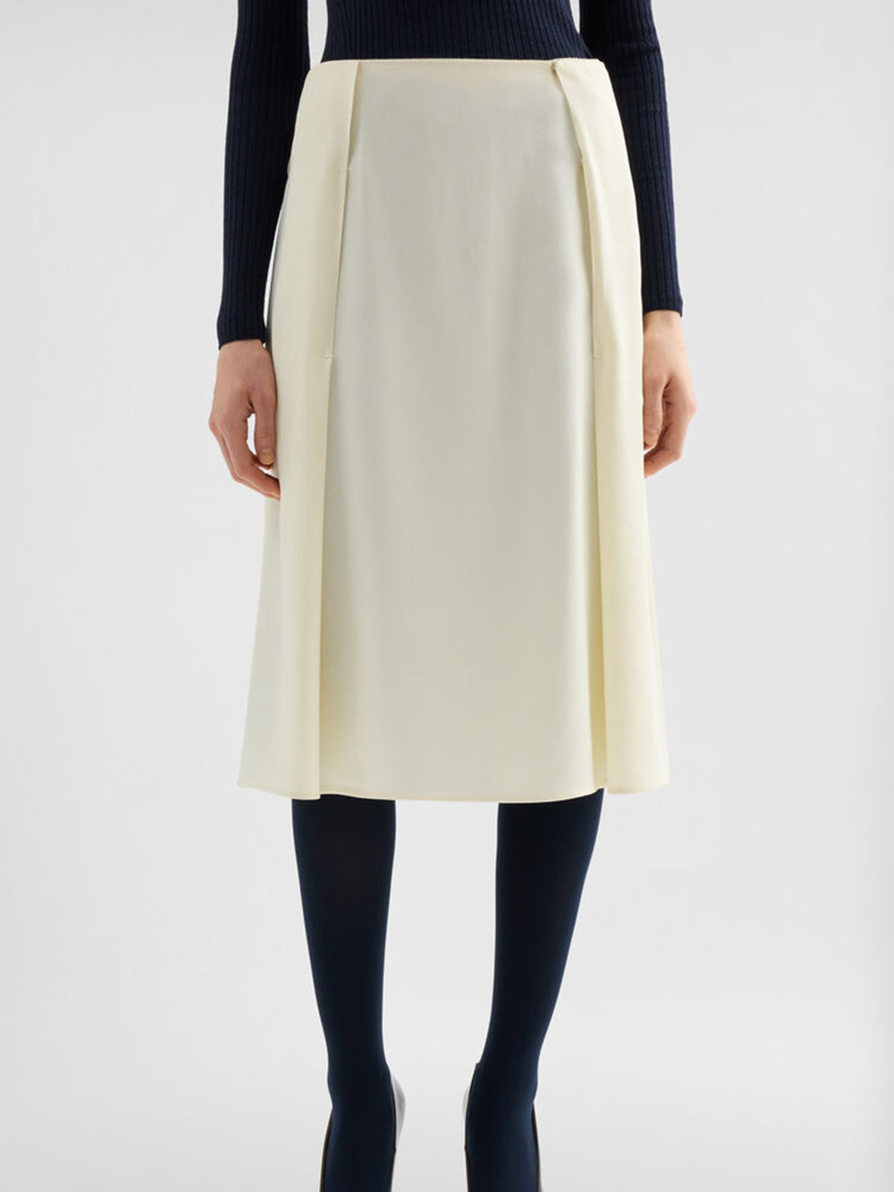 JIL SANDER-Pleated skirt in satin backing-
