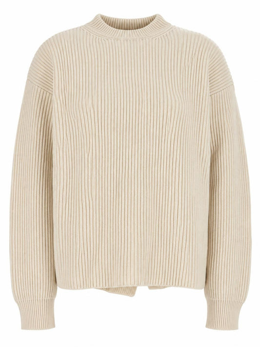 JIL SANDER-ribbed wool sweater-