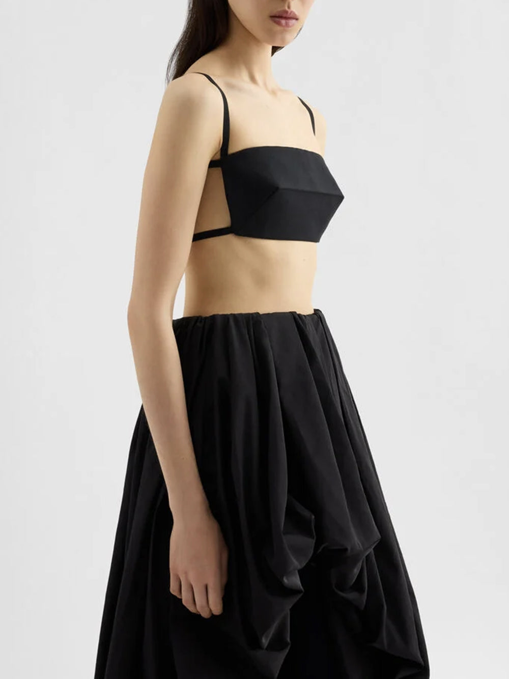 JIL SANDER-Silk faille top-