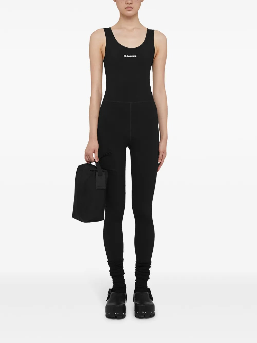 JIL SANDER-Sleeveless jumpsuit with print-
