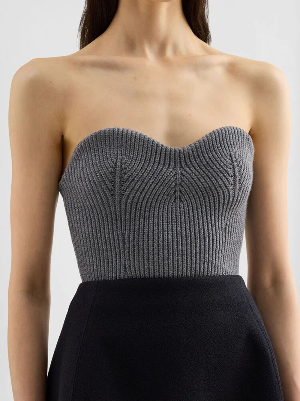 JIL SANDER-STRAPLESS KNITTED TOP-