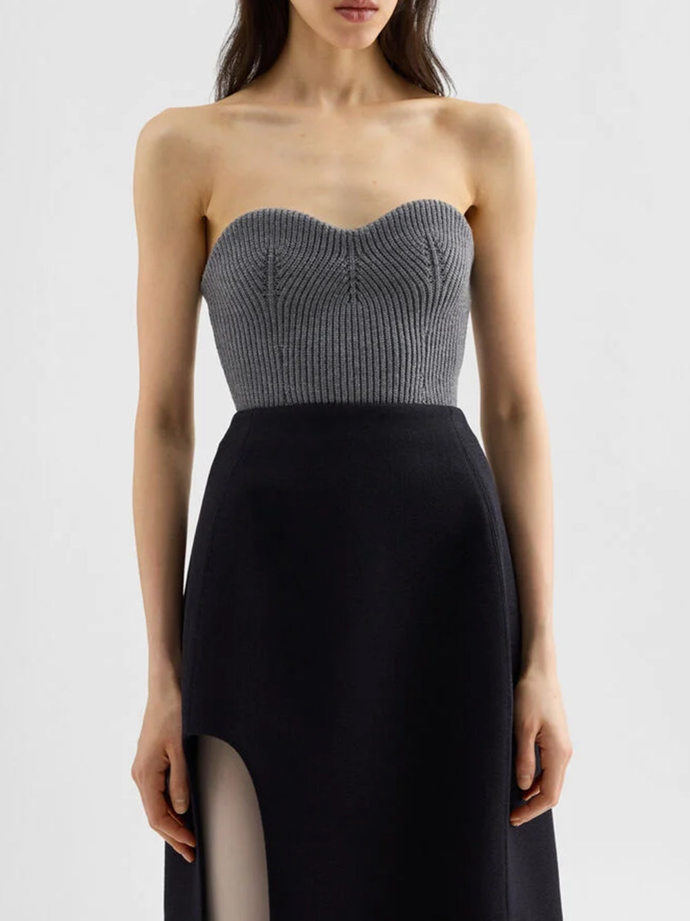 JIL SANDER-STRAPLESS KNITTED TOP-
