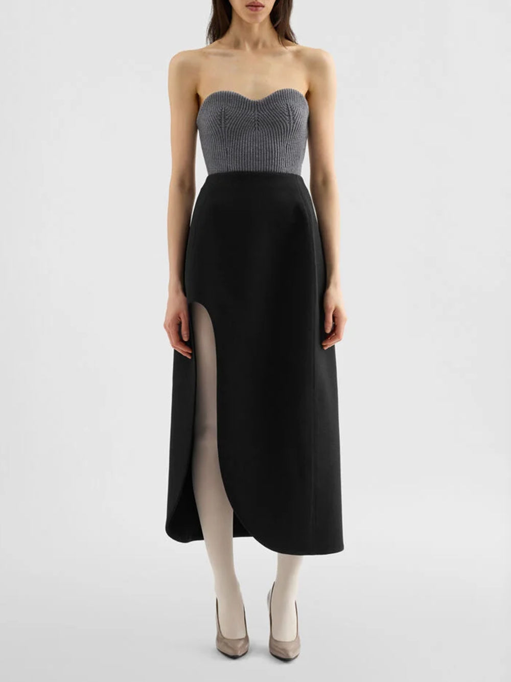 JIL SANDER-STRAPLESS KNITTED TOP-