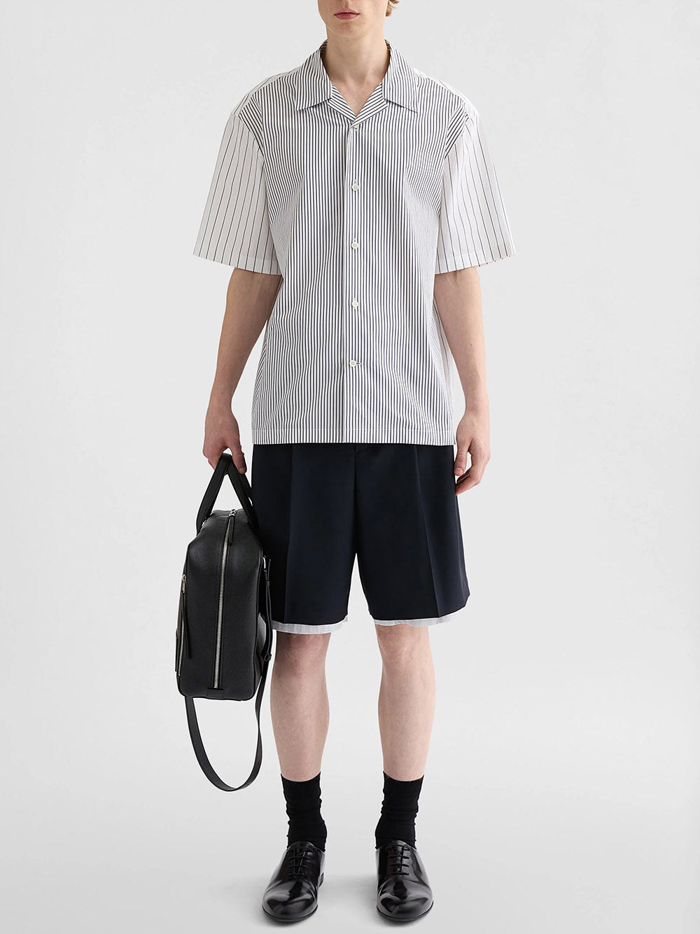 JIL SANDER-striped short-sleeve shirt-