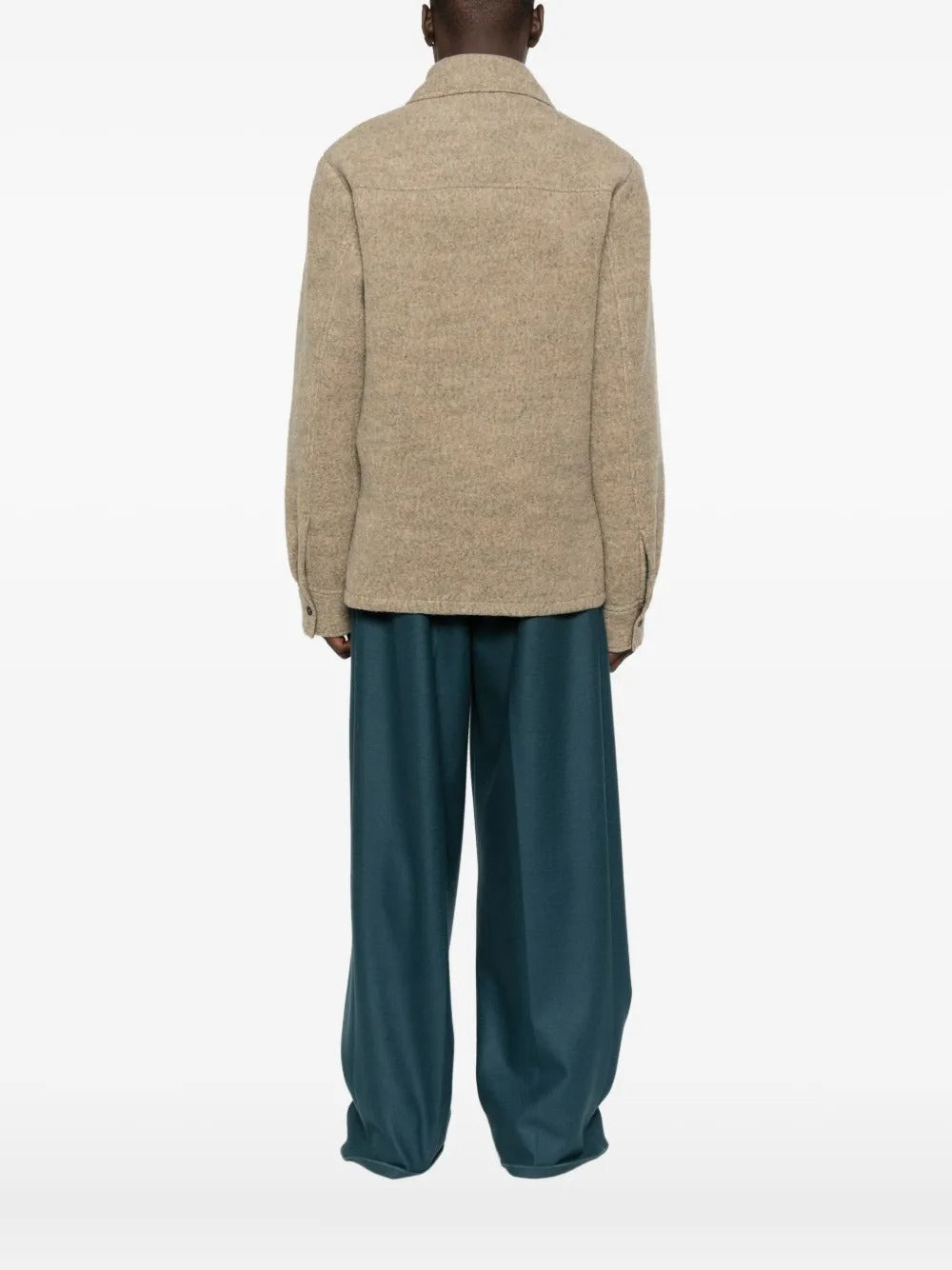 JIL SANDER-zip-fastening collared wool jacket-