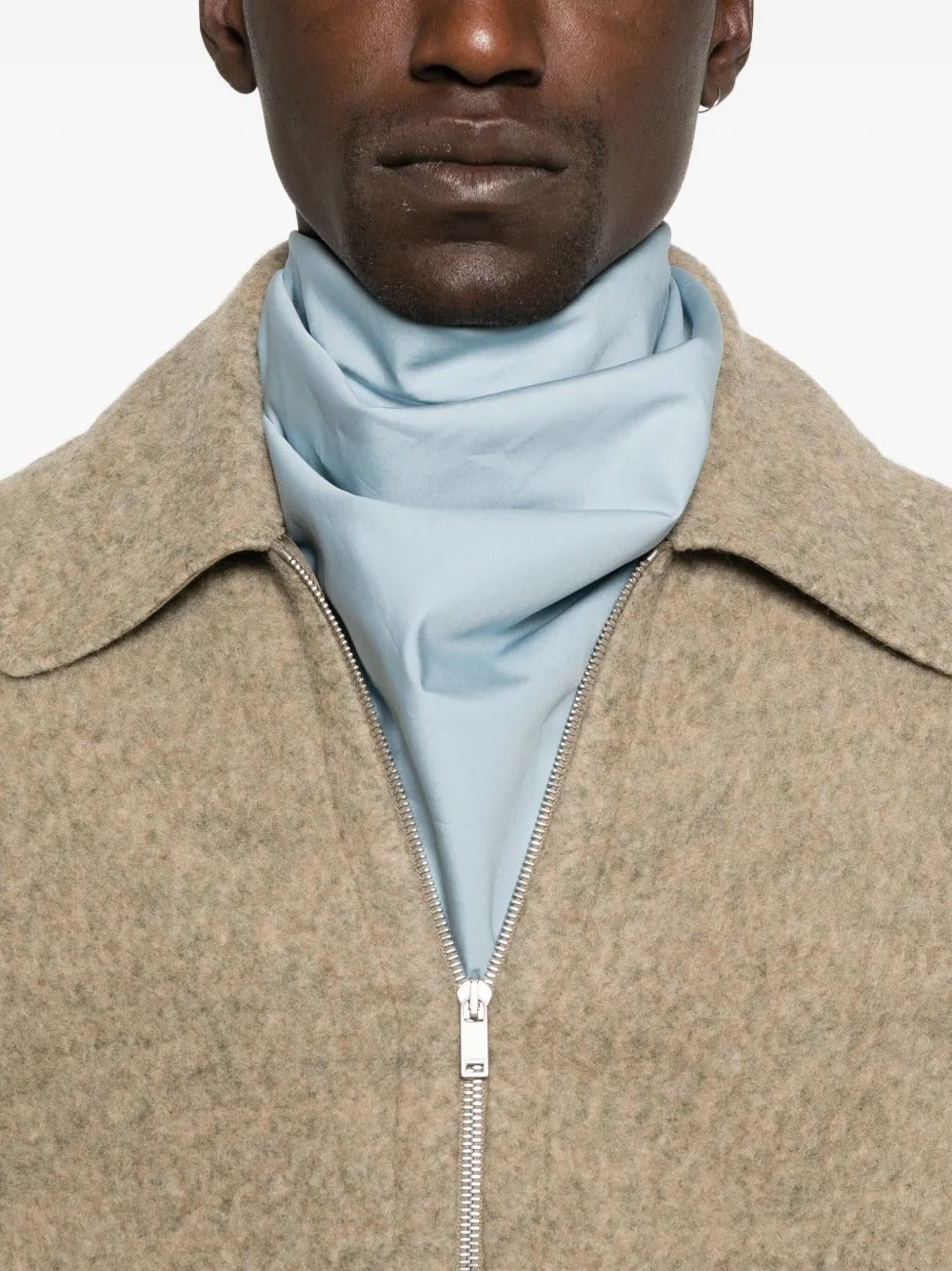 JIL SANDER-zip-fastening collared wool jacket-