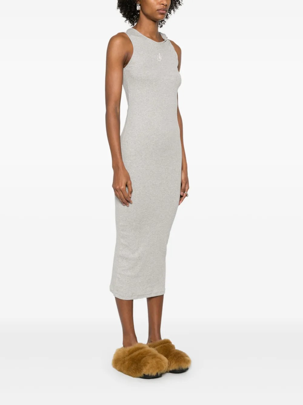 JW ANDERSON-ANCHOR EMBROIDERY TWISTED STRAP DRESS-