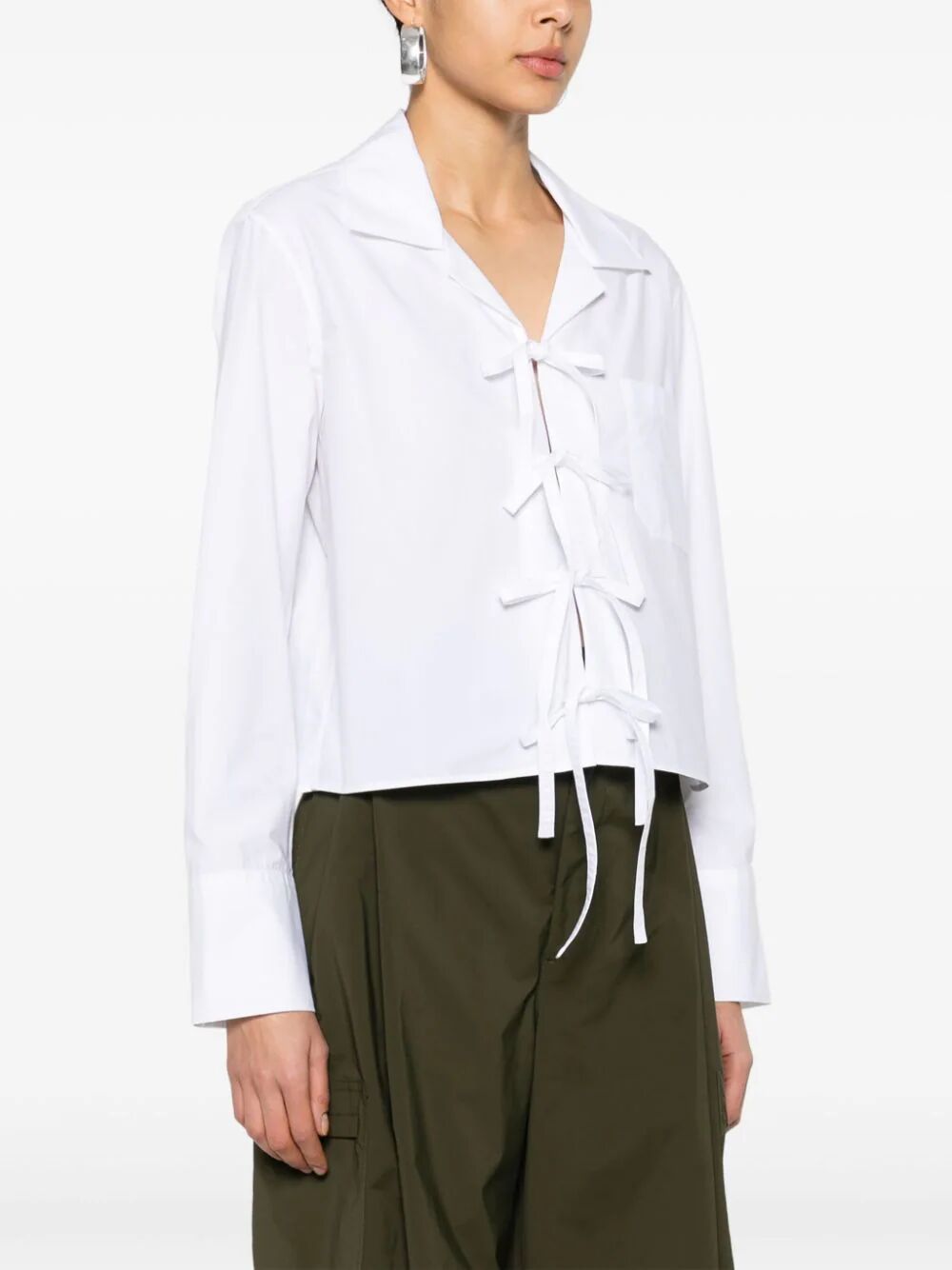 JW ANDERSON-BOW TIE CROPPED SHIRT-SH0312 PG1090 1