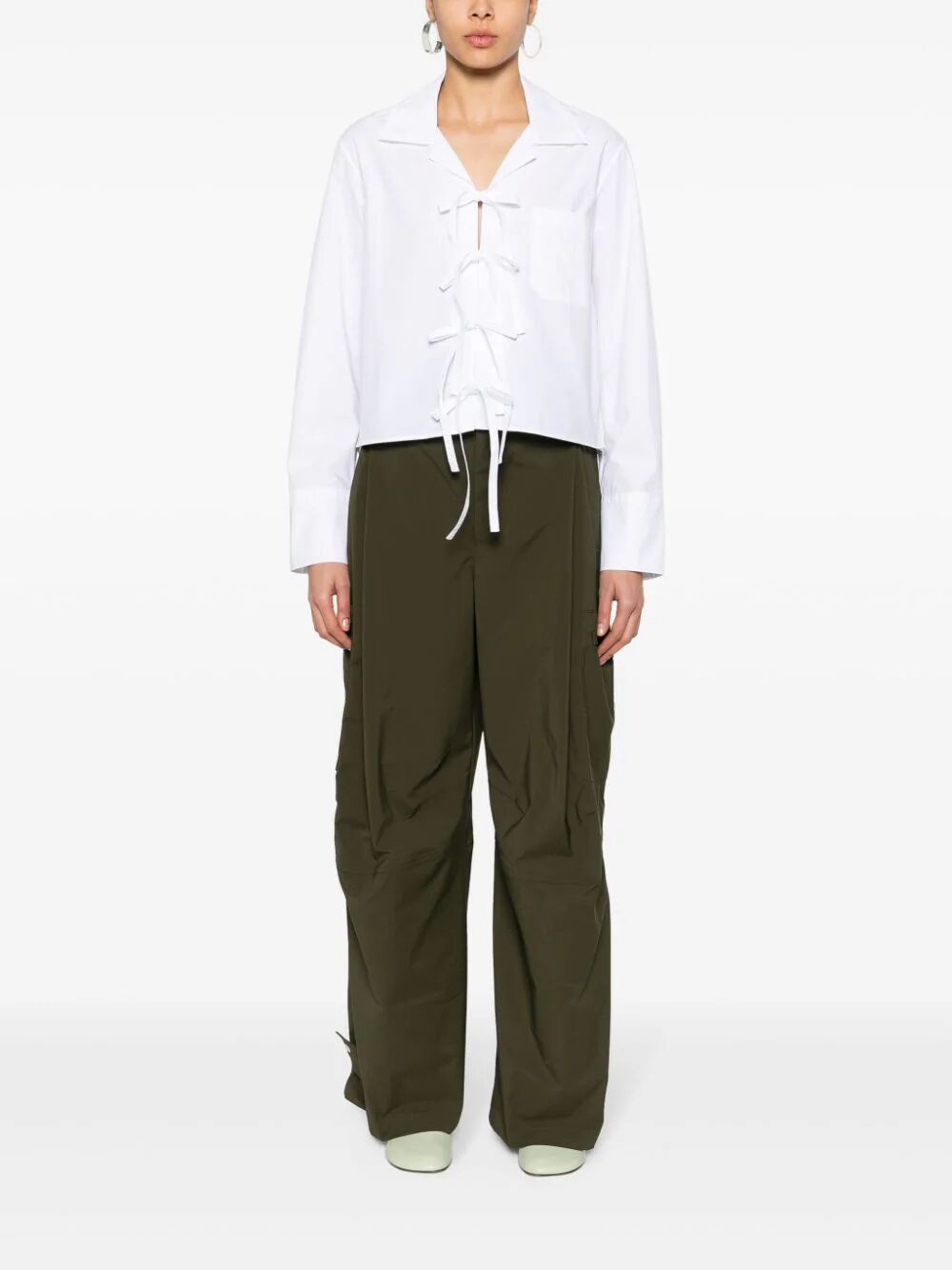 JW ANDERSON-BOW TIE CROPPED SHIRT-SH0312 PG1090 1