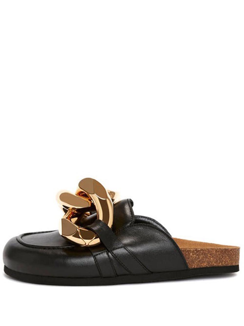 JW ANDERSON-CHAIN LOAFER LEATHER MULES-