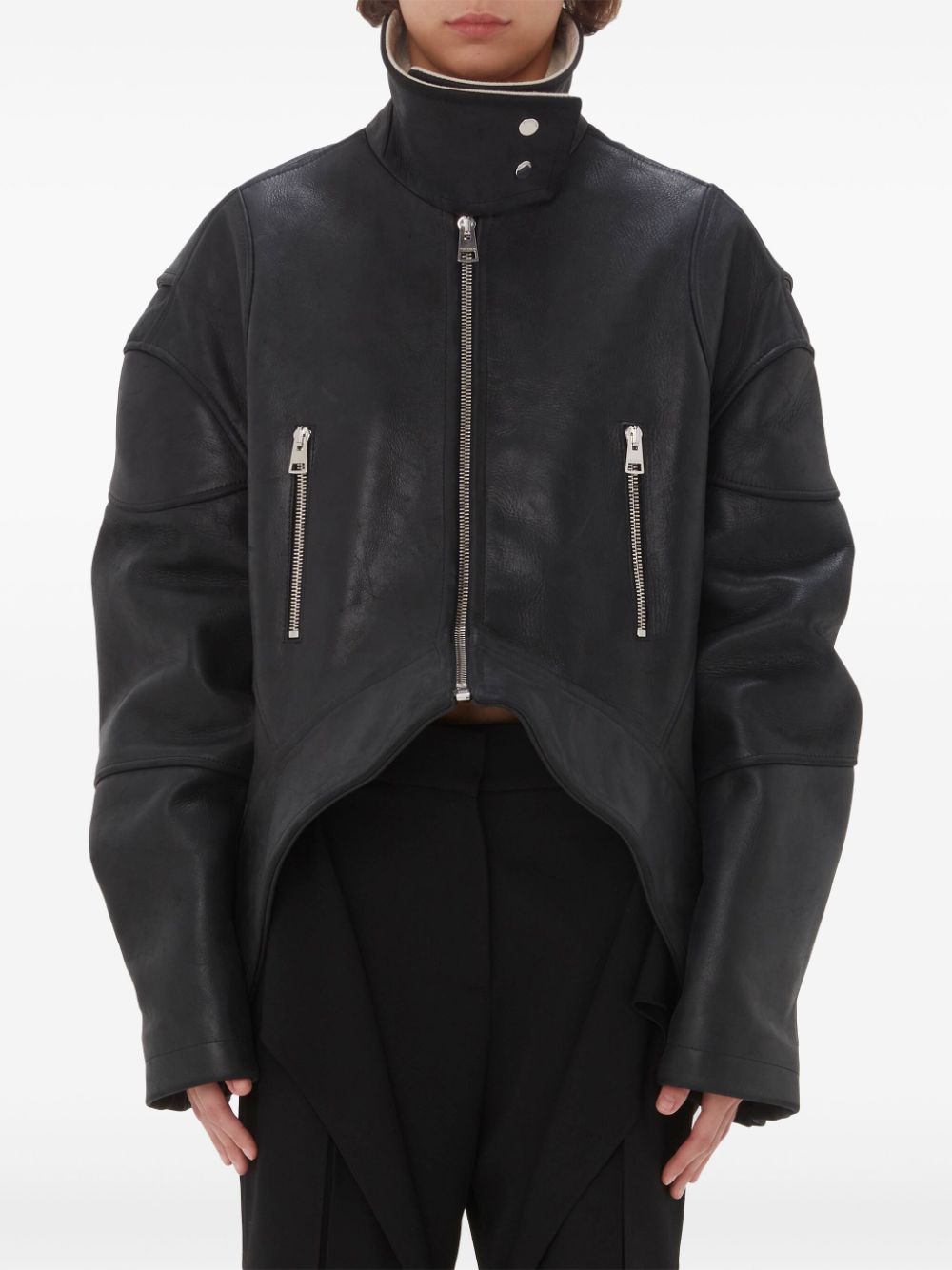 JW ANDERSON-CURVED HEM HIGH NECK JACKET-