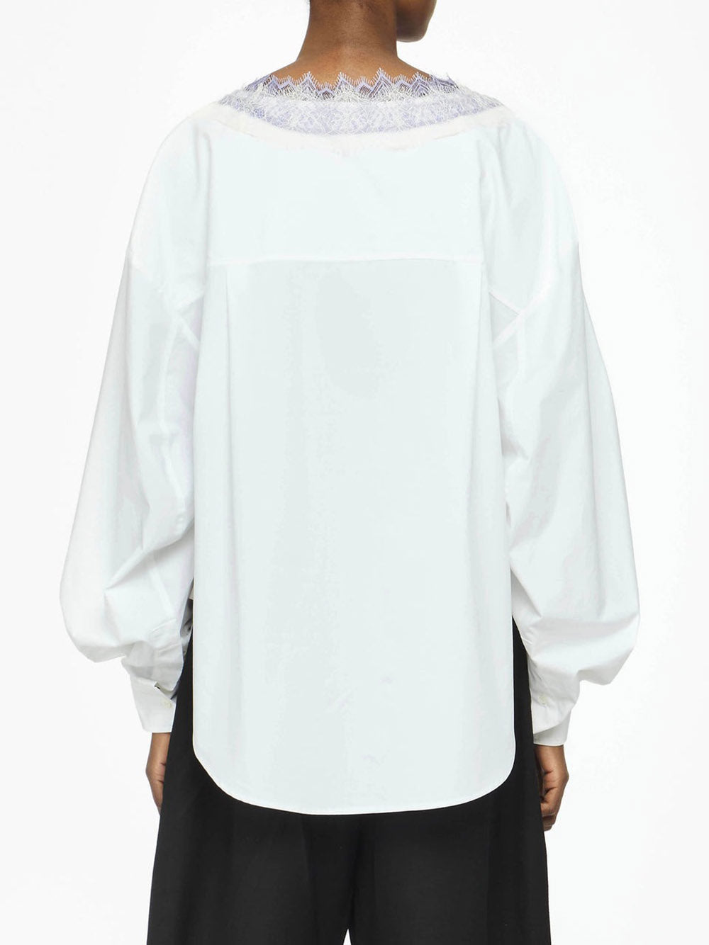 JW ANDERSON-LACE TRIM V NECK SHIRT-