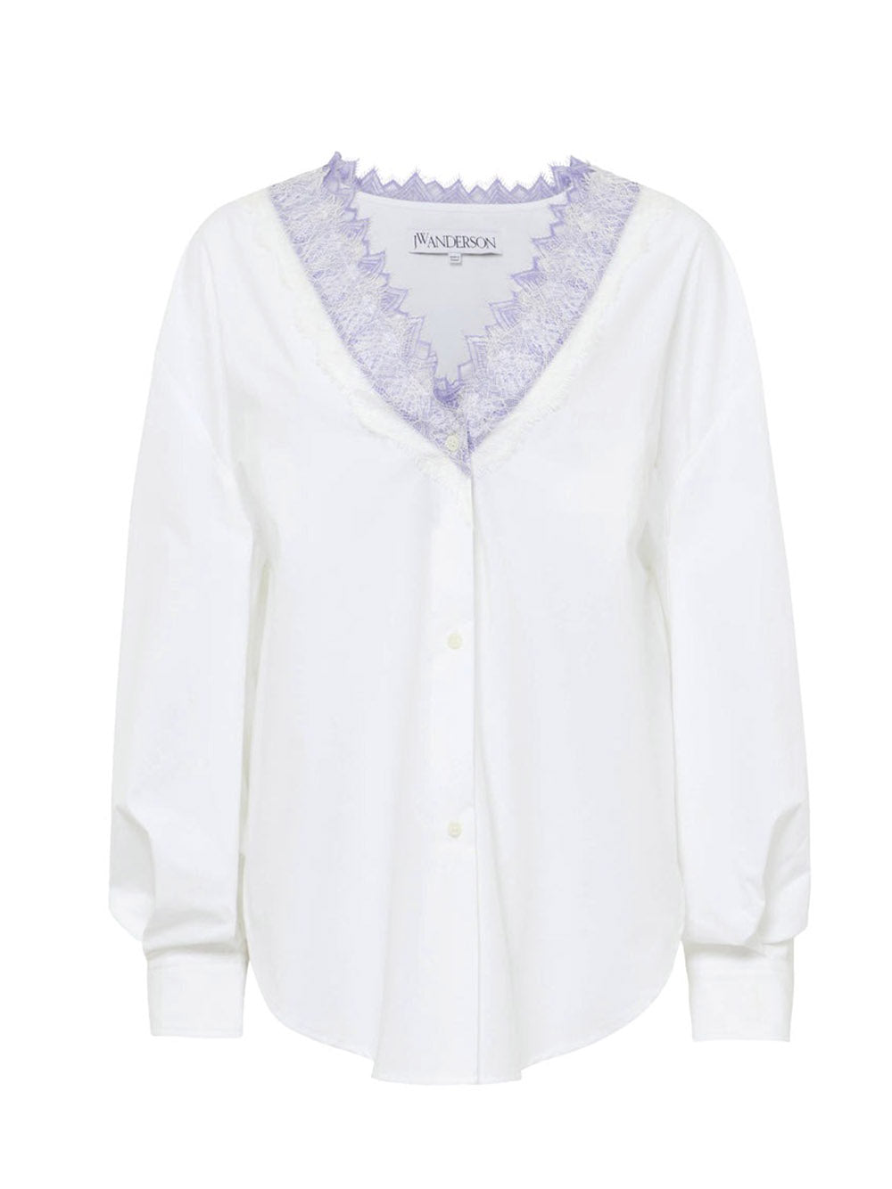 JW ANDERSON-LACE TRIM V NECK SHIRT-
