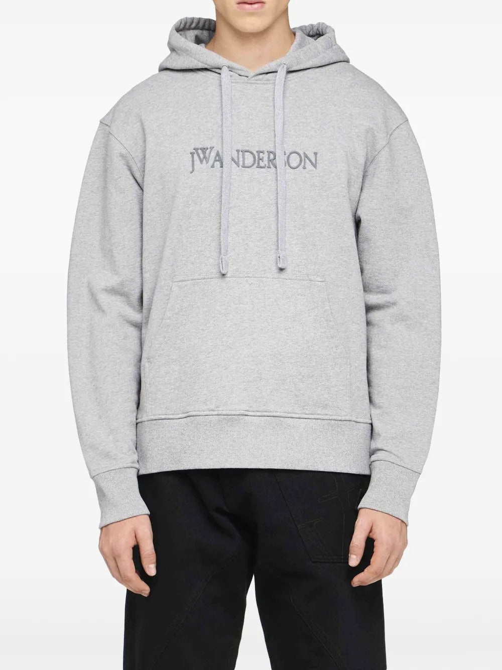 JW ANDERSON-LOGO EMBROIDERY HOODIE-
