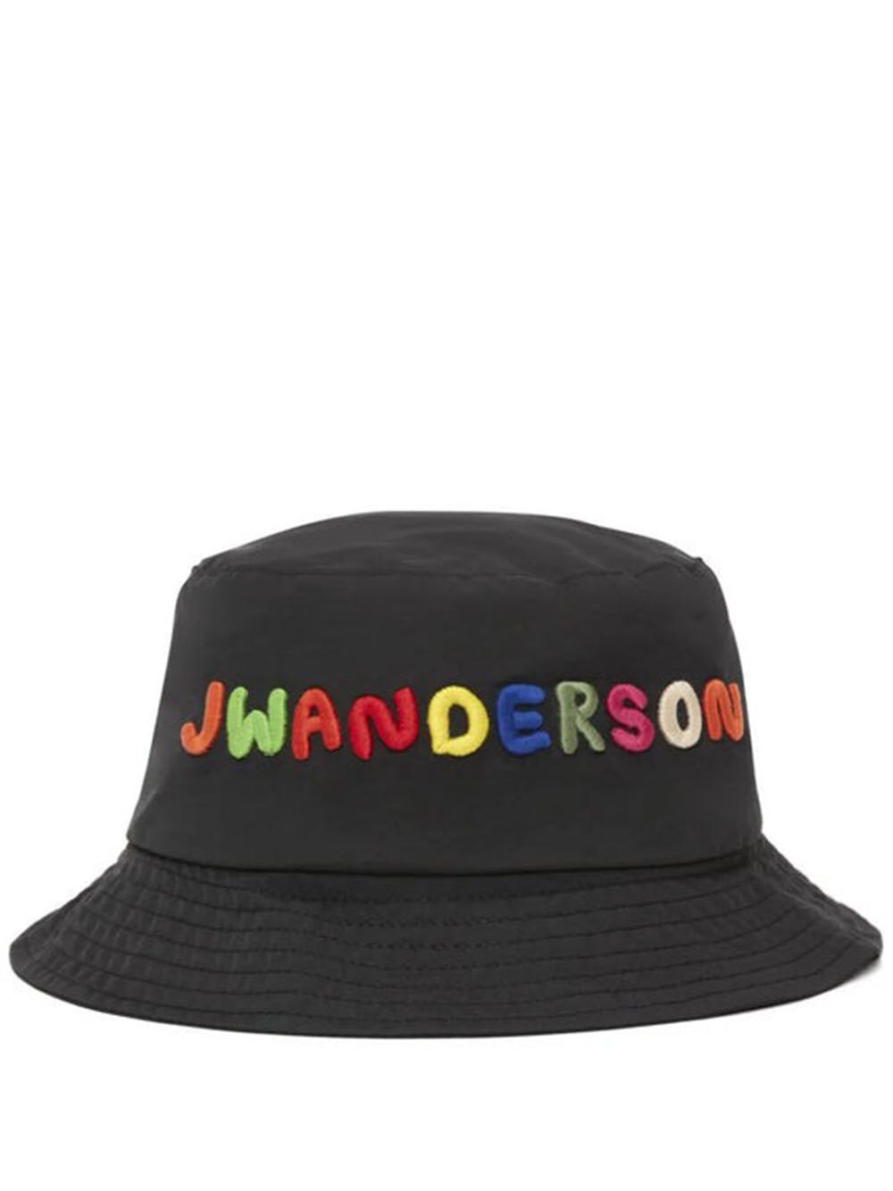 JW ANDERSON-LOGO EMBROIDERY BUCKET HAT-