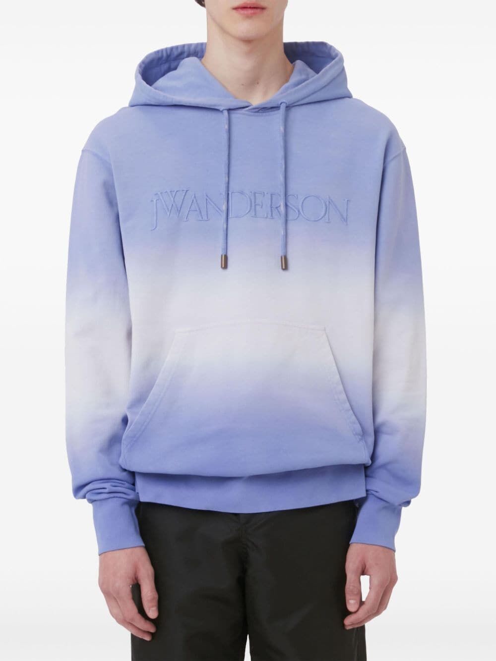 JW ANDERSON-LOGO EMBROIDERY GRADIENT HOODIE-