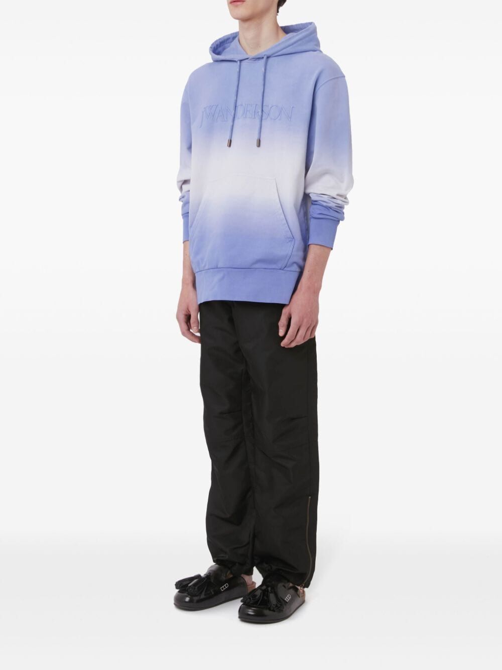 JW ANDERSON-LOGO EMBROIDERY GRADIENT HOODIE-