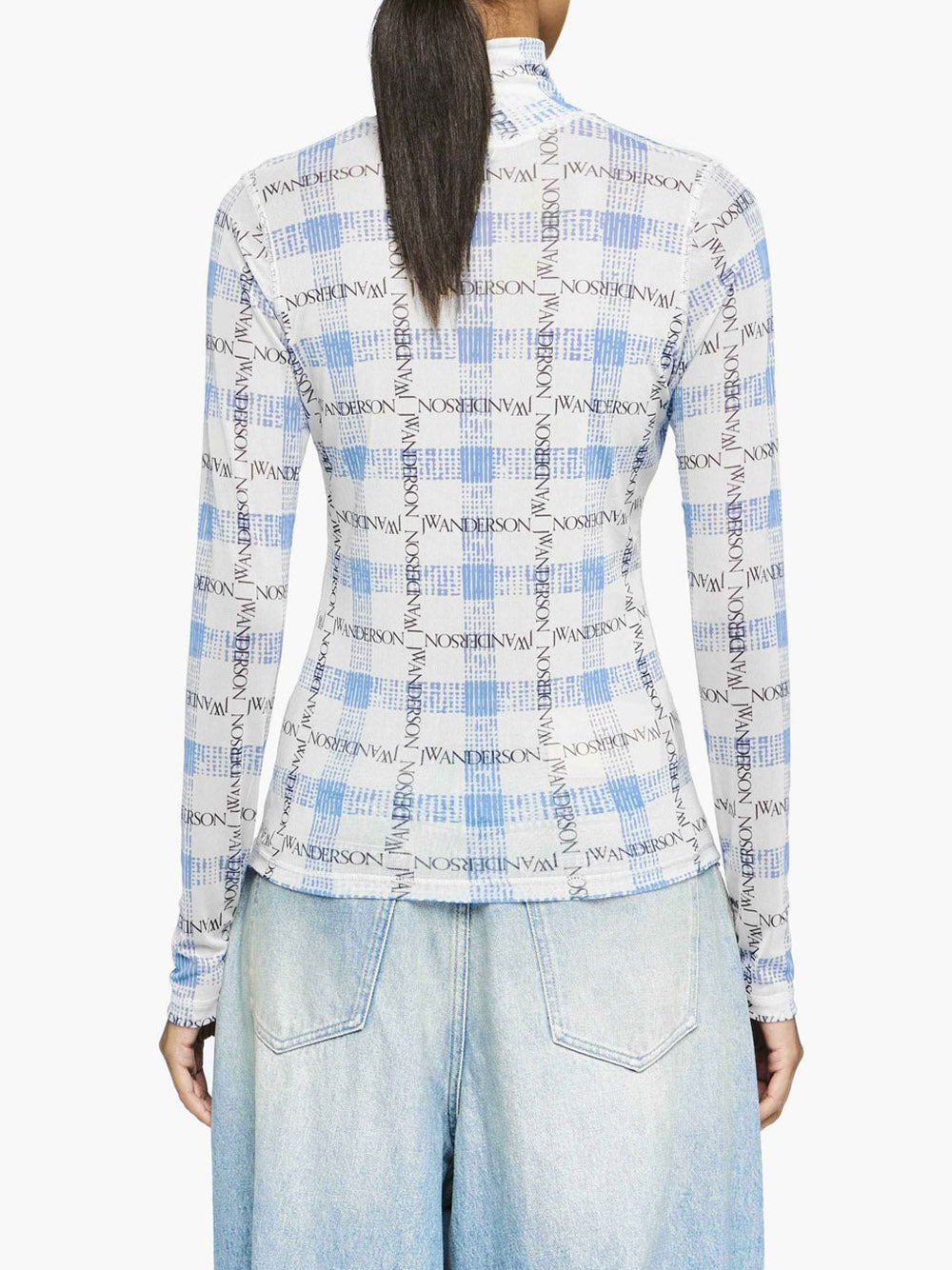 JW ANDERSON-LOGO GRID CHECK PRINT TOP-