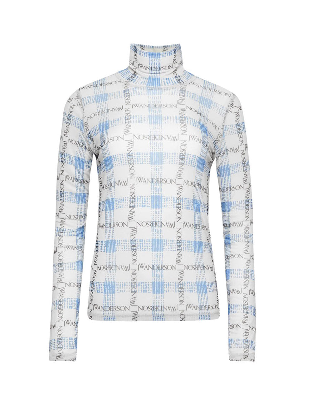 JW ANDERSON-LOGO GRID CHECK PRINT TOP-