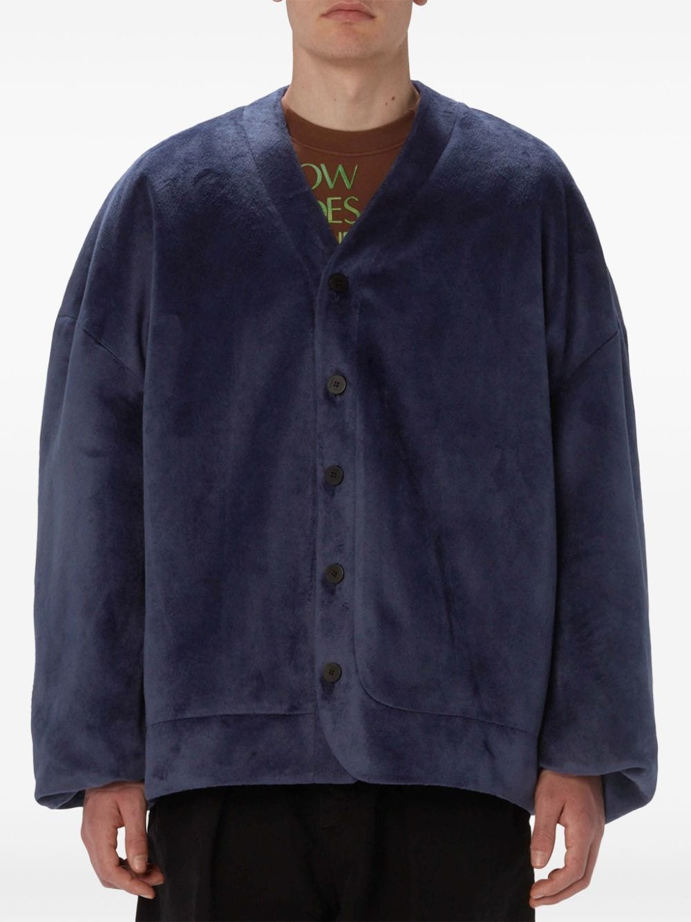 JW ANDERSON-OVERSIZED V-NECK CARDIGAN-