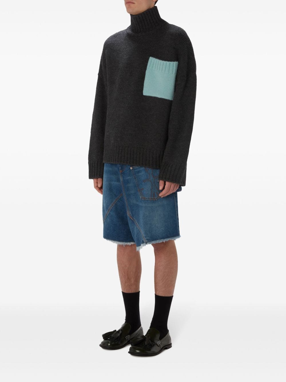 JW ANDERSON-PATCH POCKET TURTLENECK SWEATER-