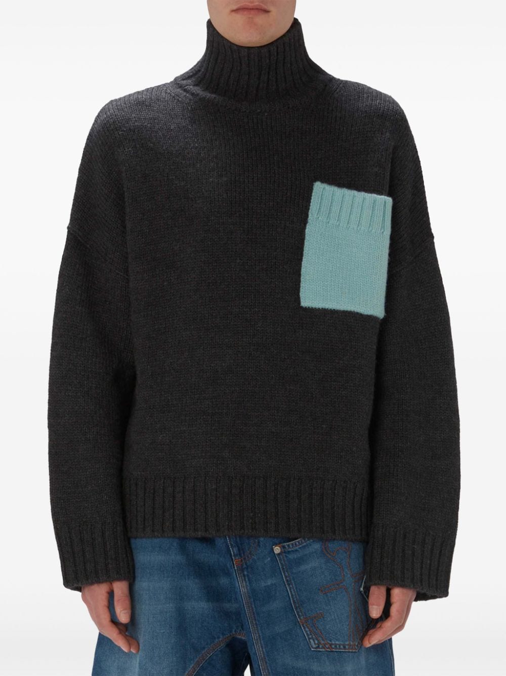 JW ANDERSON-PATCH POCKET TURTLENECK SWEATER-