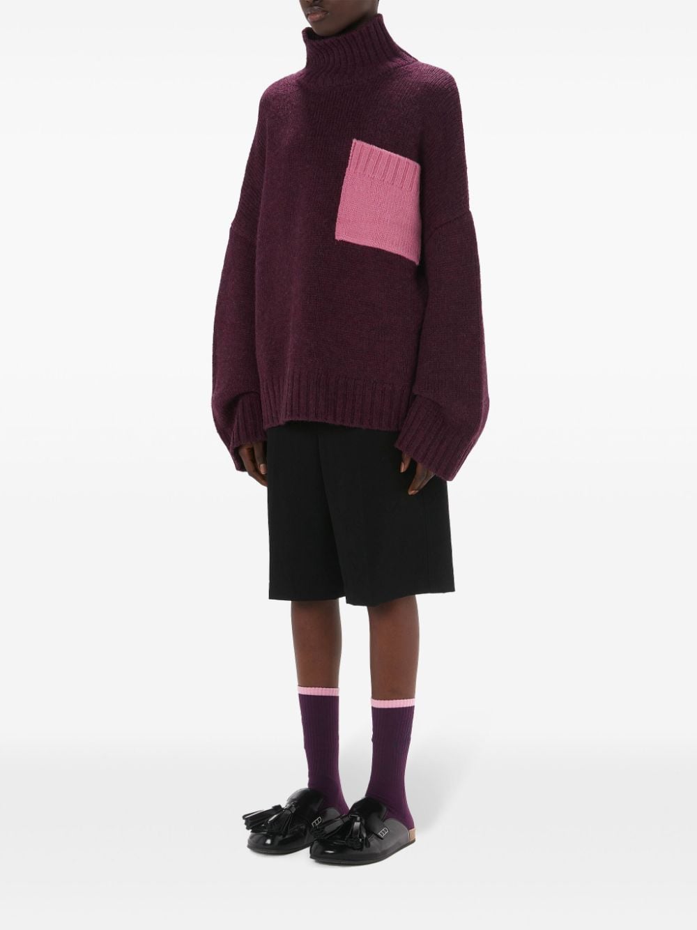 JW ANDERSON-PATCH POCKET TURTLENECK SWEATER-