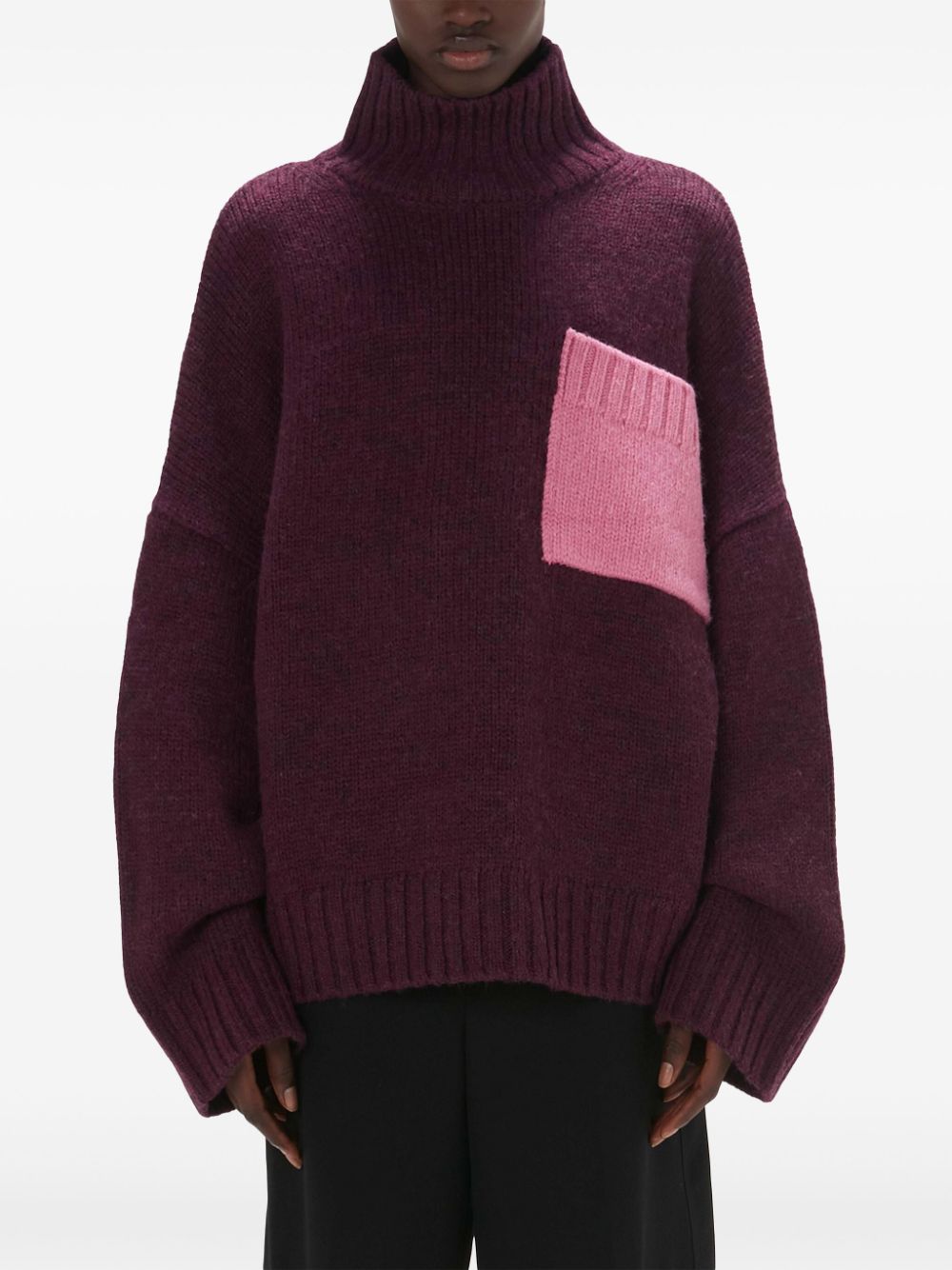 JW ANDERSON-PATCH POCKET TURTLENECK SWEATER-