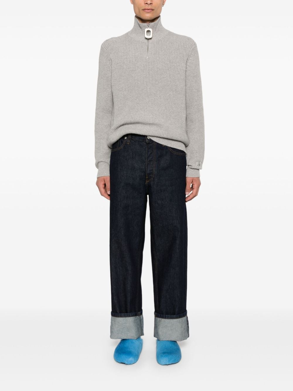 JW ANDERSON-PULLER HALF ZIP SWEATER-