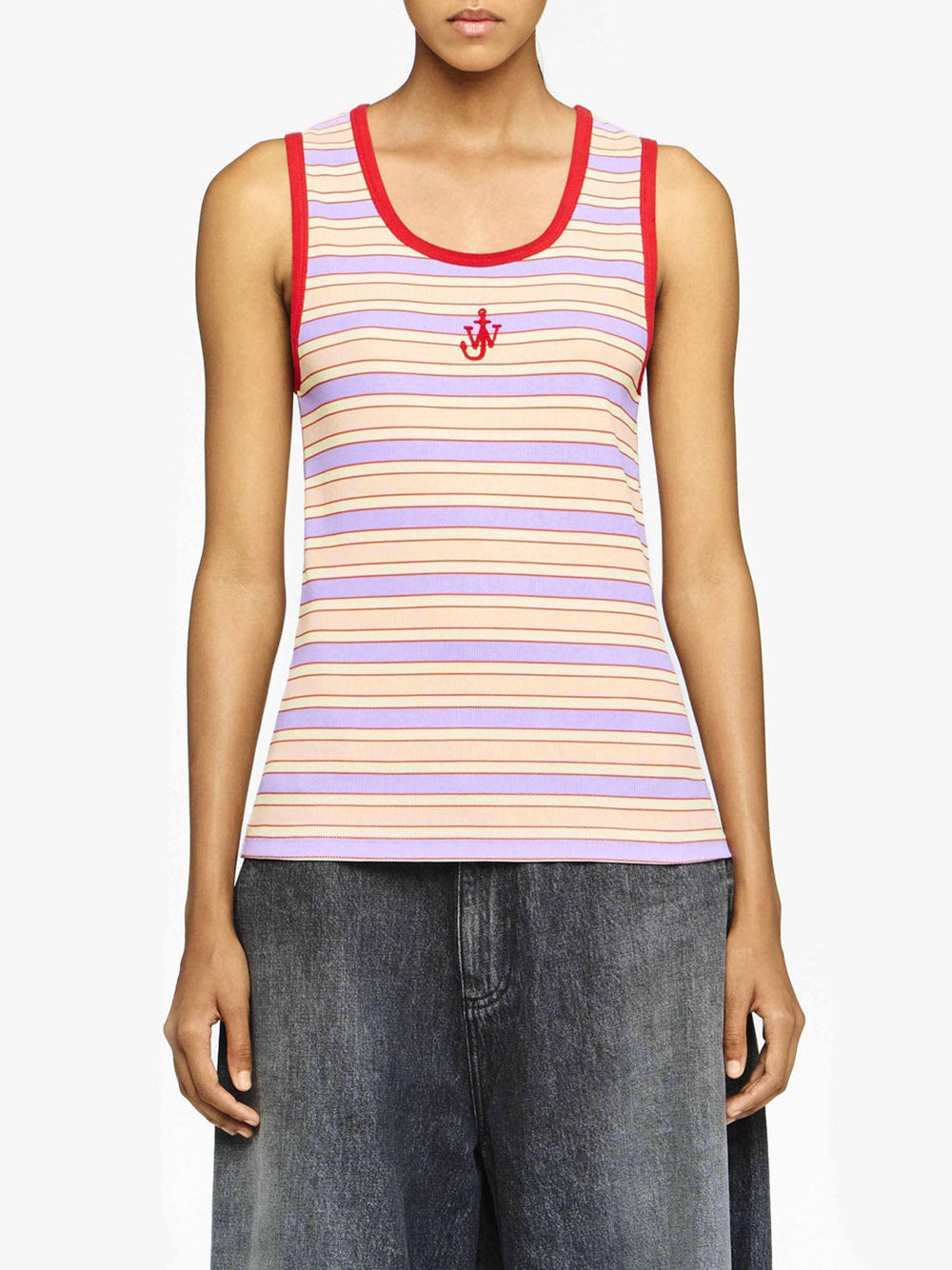 JW ANDERSON-STRIPED CONTRAST TRIM VEST-
