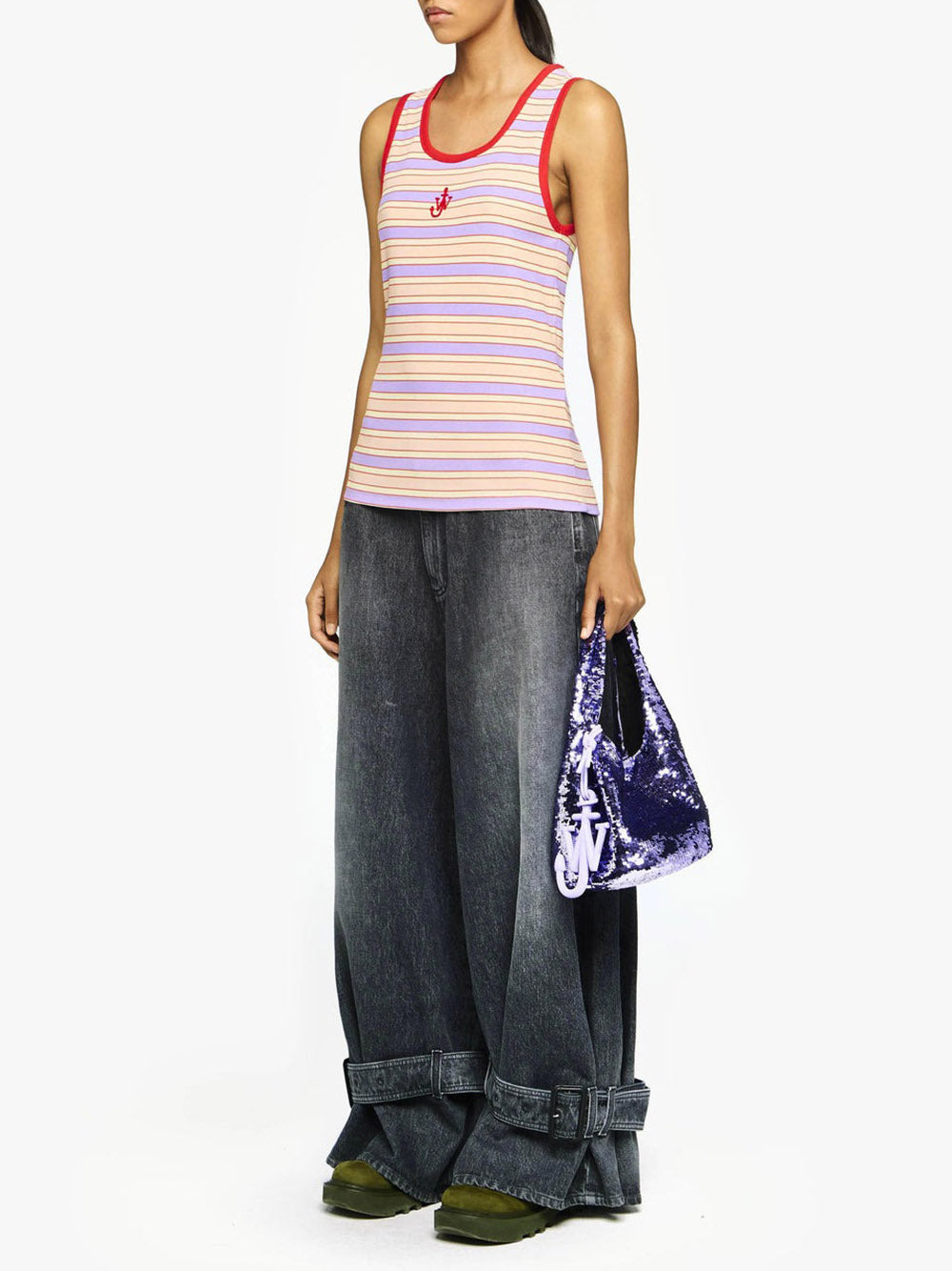 JW ANDERSON-STRIPED CONTRAST TRIM VEST-