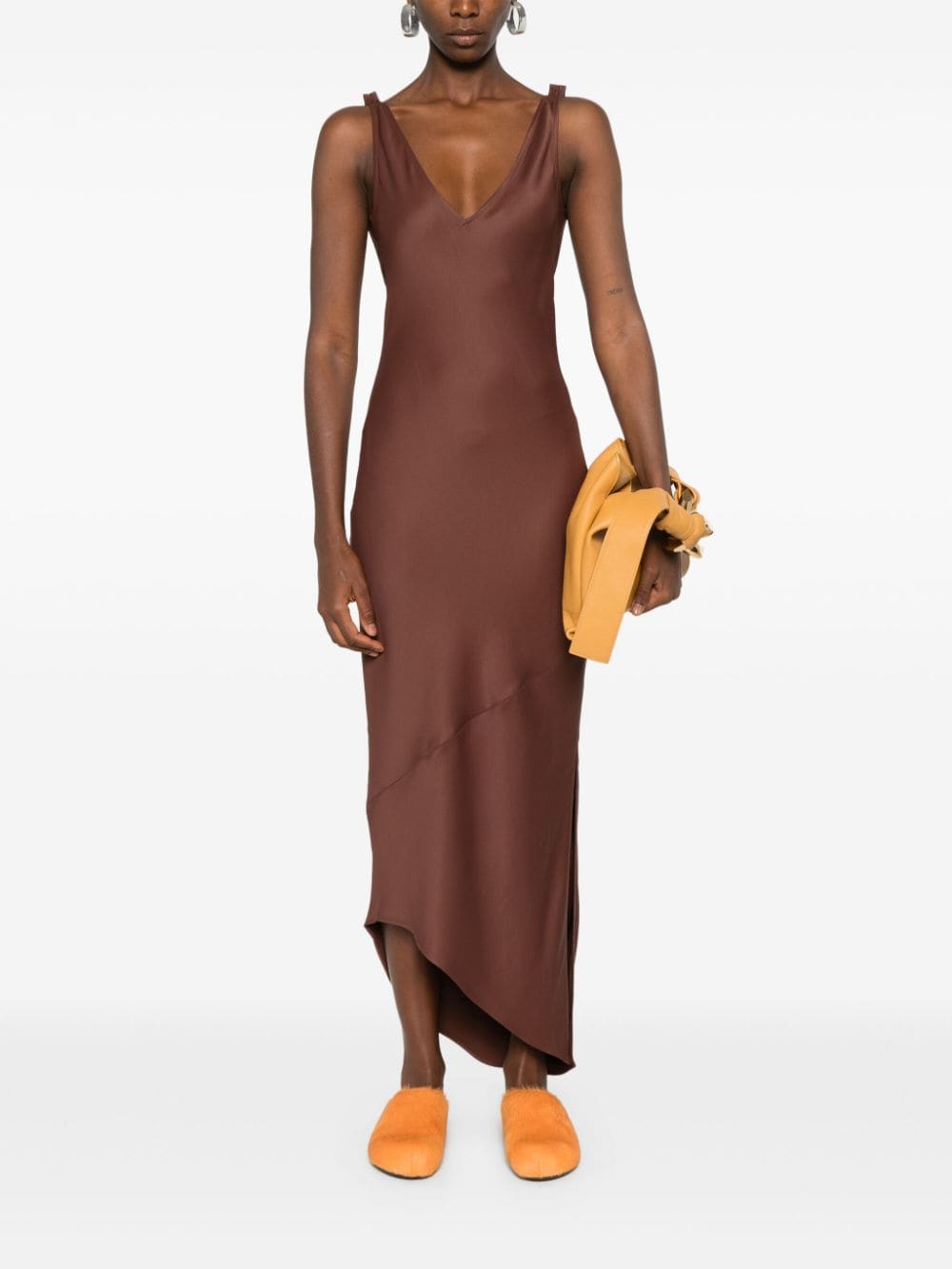 JW ANDERSON-V-NECK SLEEVELESS MIDI DRESS-