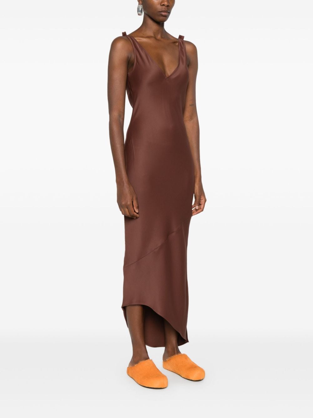 JW ANDERSON-V-NECK SLEEVELESS MIDI DRESS-