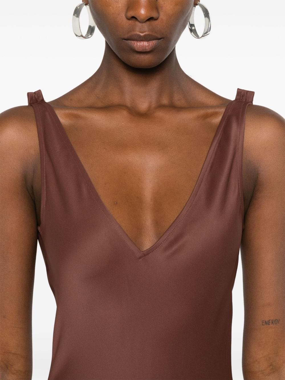 JW ANDERSON-V-NECK SLEEVELESS MIDI DRESS-