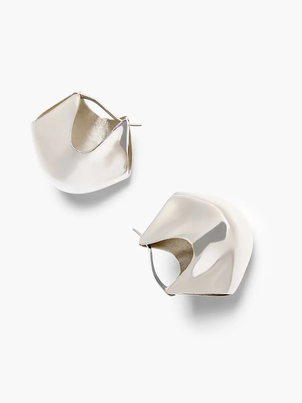 KHAITE-LOTUS MEDIUM EARRINGS - SILVER-