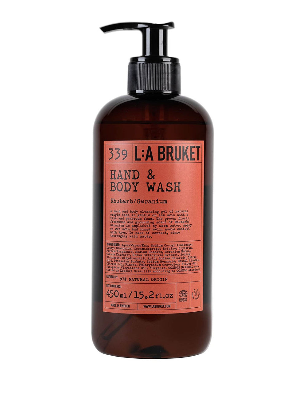 LA BRUKET-BRU HAND & BODY WASH RHUBARB/GERANIUM COSMOS 450 ML-