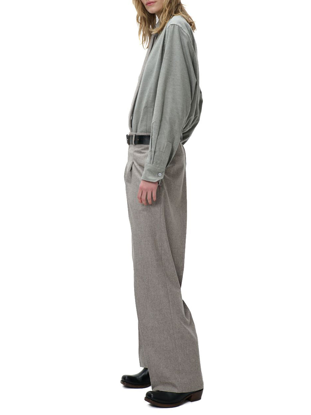 BEIGE FLANNEL TROUSERS