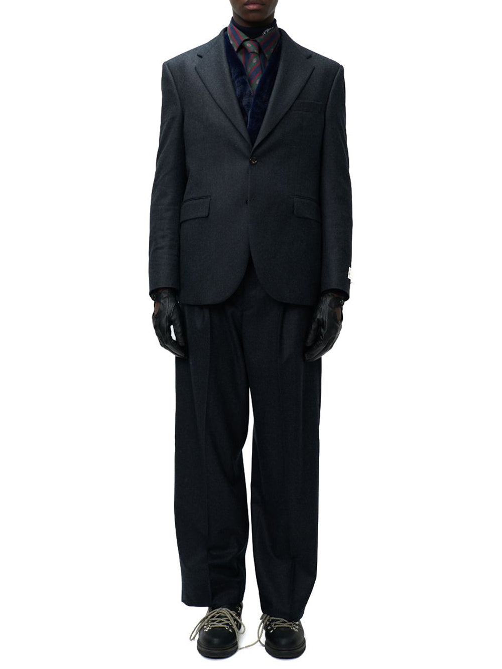 LC23-DARK GREY FLANNEL BLAZER-