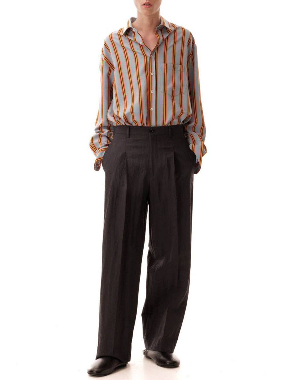 LC23-DARK GREY PENCE TROUSERS-