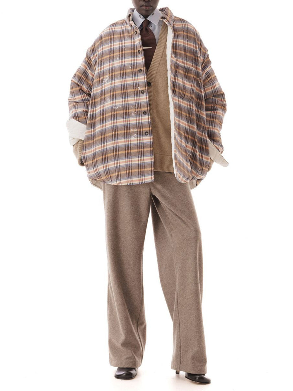 LC23-DIRTY CHECK OVERSHIRT-