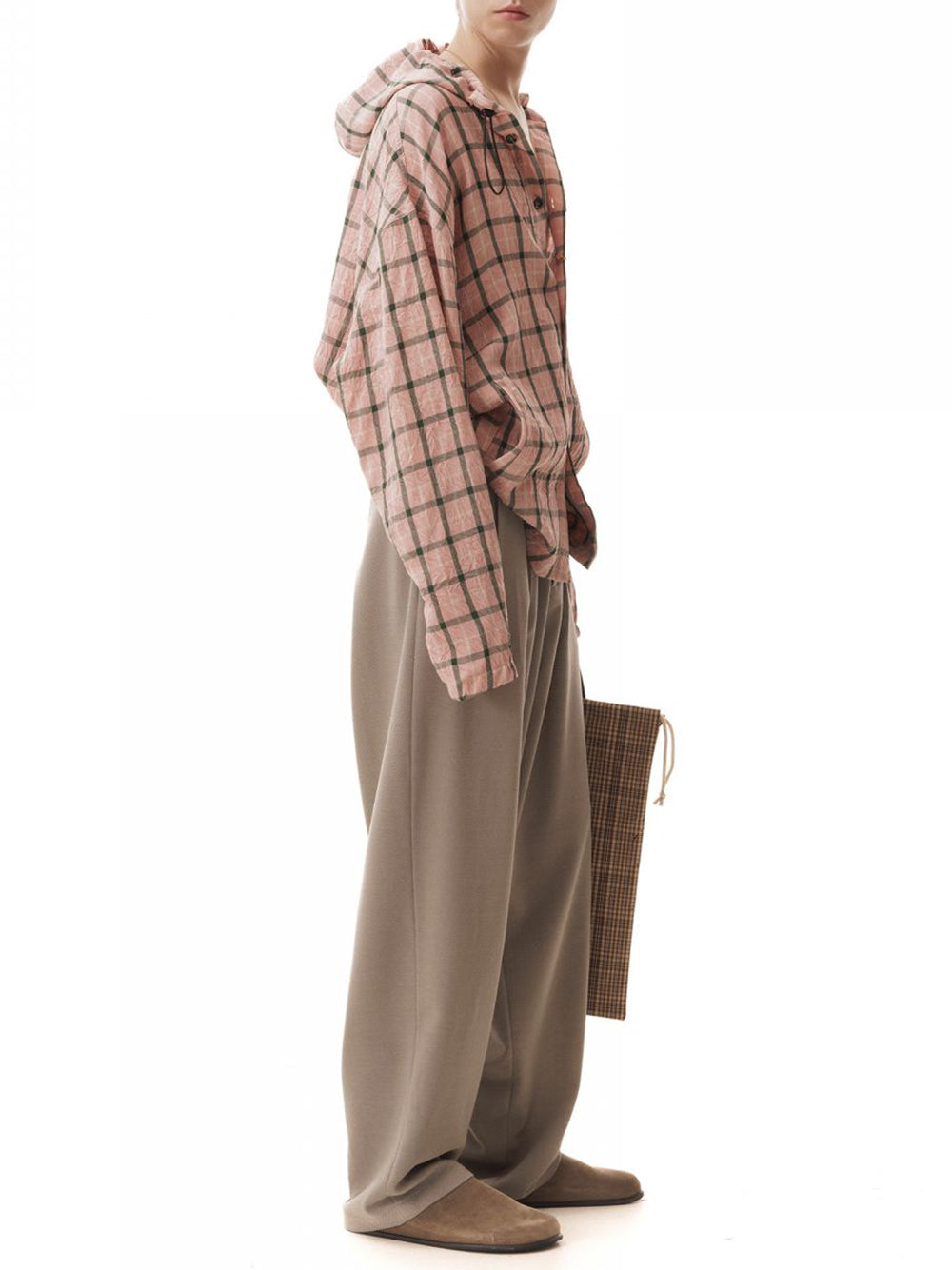 LC23-HOODED CHECK SHIRT-