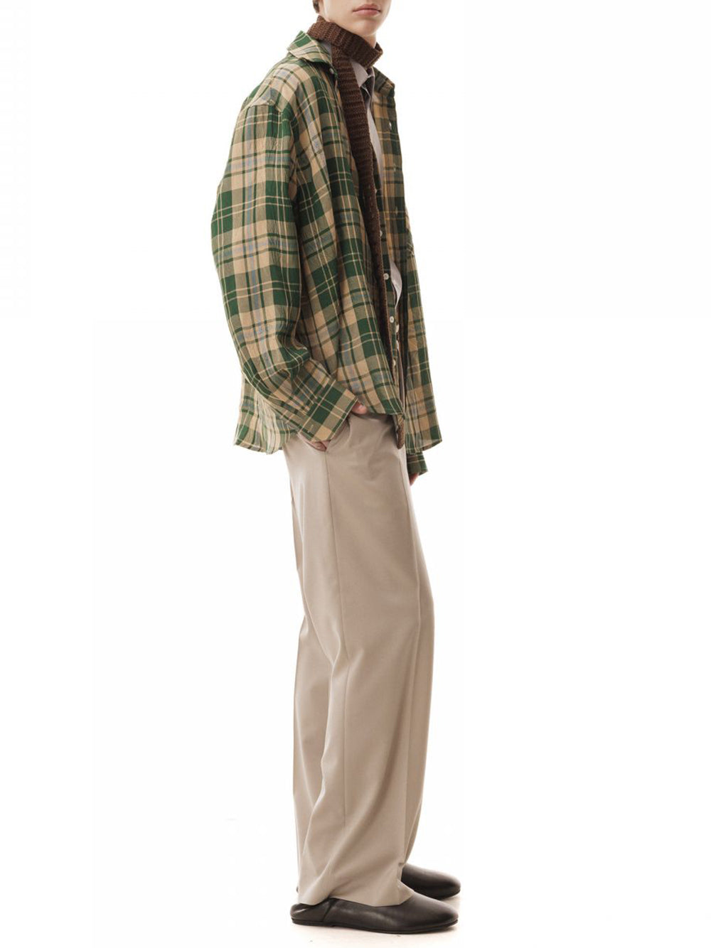 LC23-VISCOSE CHECK SHIRT-
