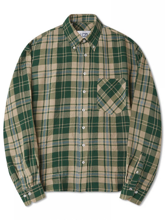 LC23-VISCOSE CHECK SHIRT-