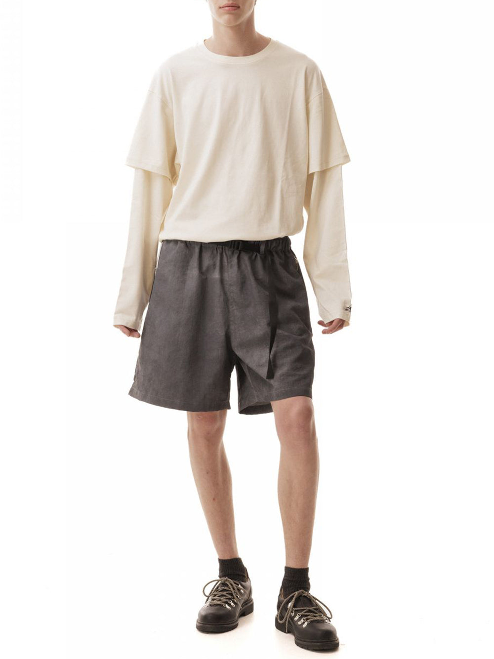 LC23-WASHED NYLON SHORTS-