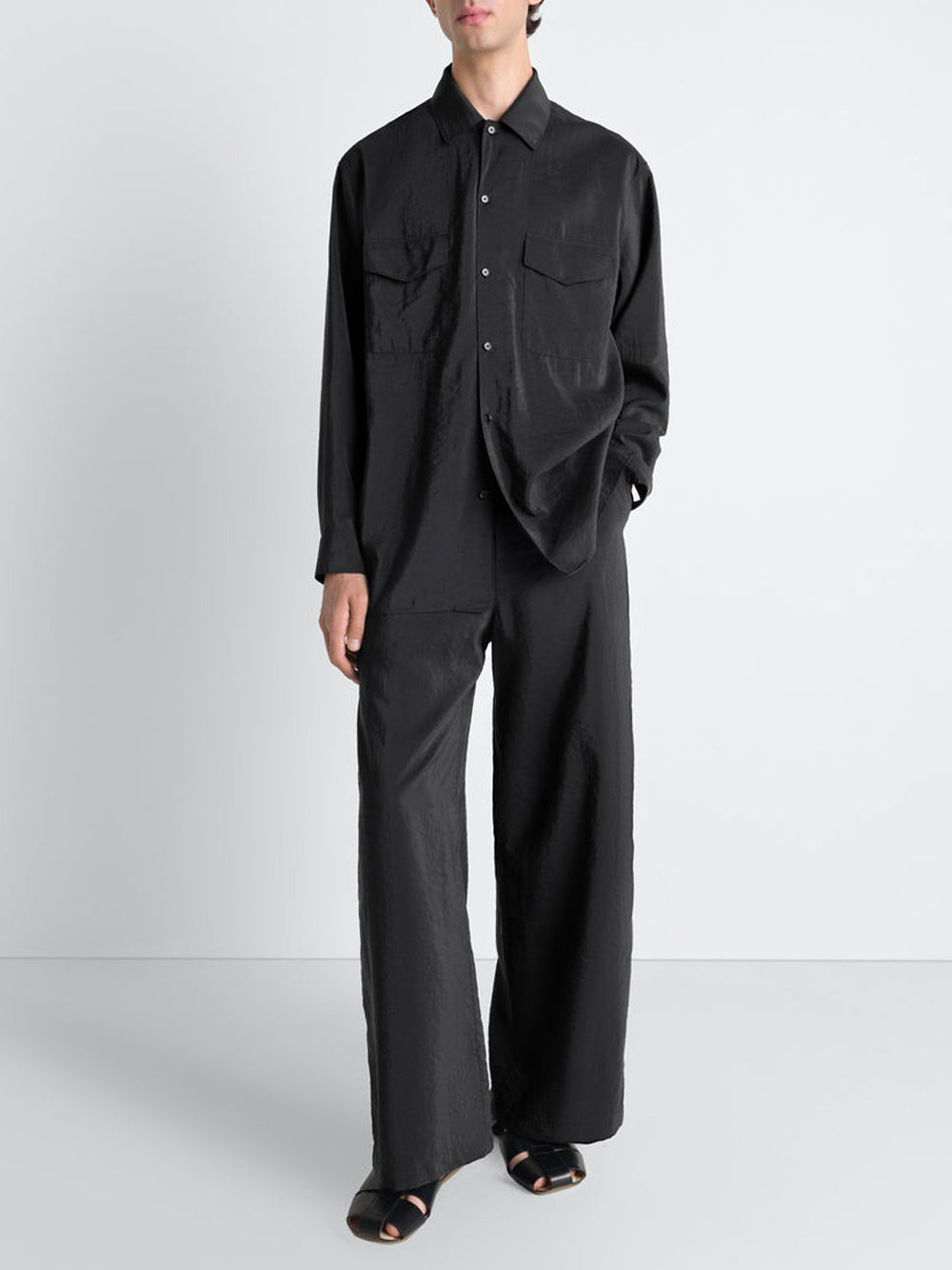 LEMAIRE-CONVERTIBLE COLLAR SHIRT-
